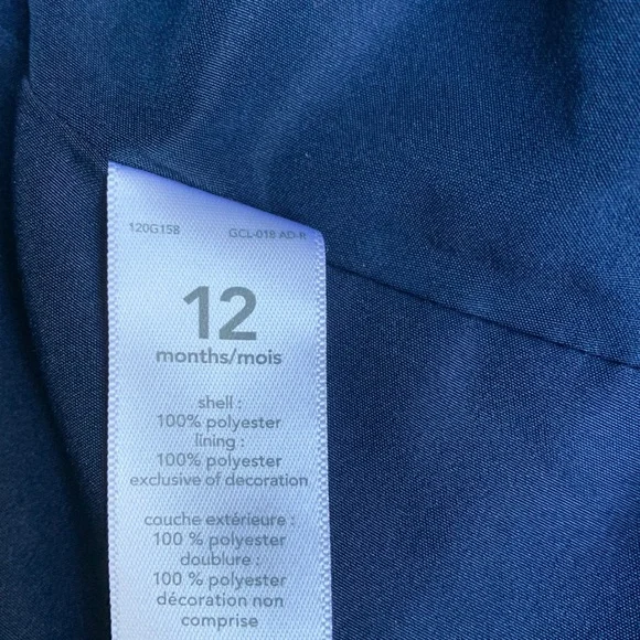 Carter’s, 12-18M, Darling Little Navy Dress, Silky Flowing Delicate Fabric - Picture 11 of 12